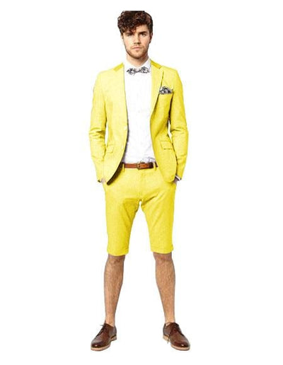 Mens Short Pants Suit Set Mens Yellow Suit For Men