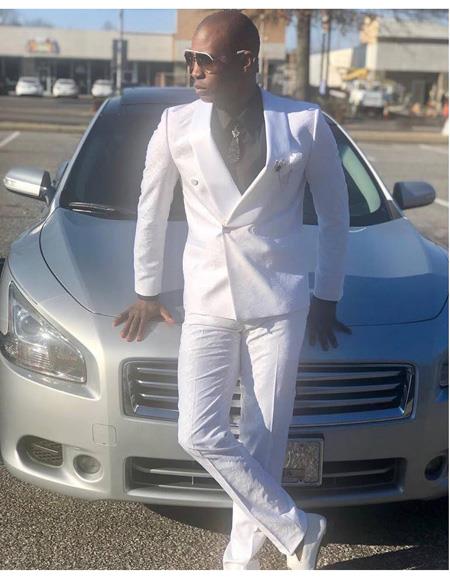 Rossiman Rossi Men's Tailored White Dress Suit