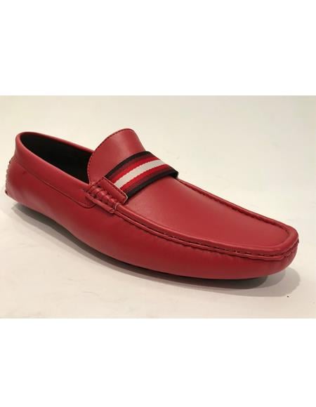 Men's Slip-On Style Red Shoes - Red Men's Prom Shoe