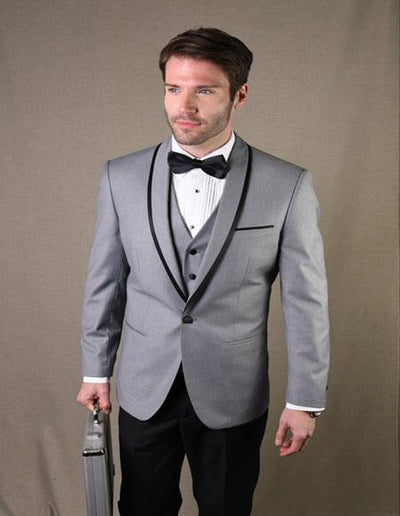 Genova Grey 1-Button Shawl Tuxedo
