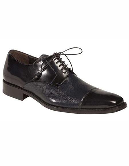 Men's Blue Lace Up Leather Lining Shoe