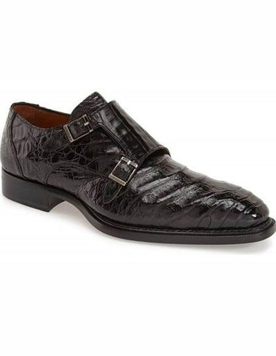 Men's Cap Toe Black Double Men's double monk strap shoes- Men's Buckle Dress Shoes
