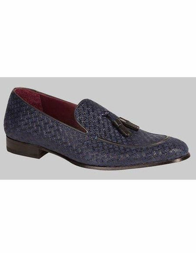 Men's Slip On Stylish Dress Loafer Design Blue Shoe