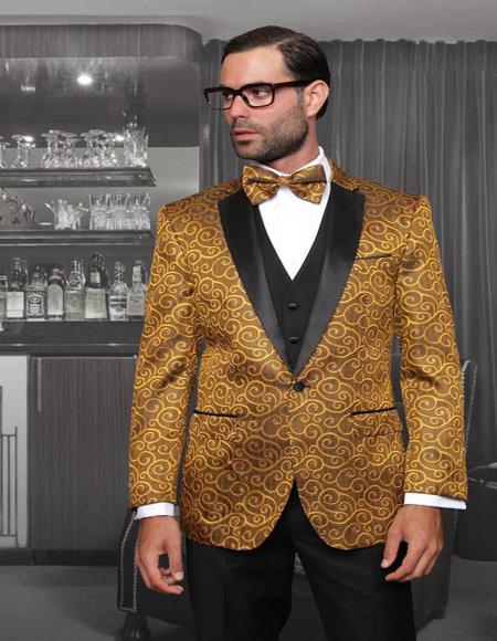 Bellagio Gold 1-Button Notch Tuxedo