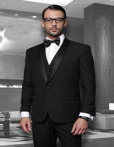 Theo Black 1-Button Shawl Tuxedo