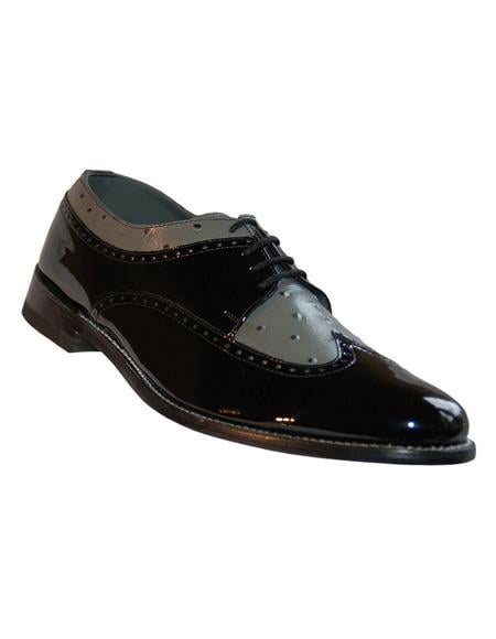 Men's Black and Grey Lace Up Two Tone Stacy Baldwin Shoes