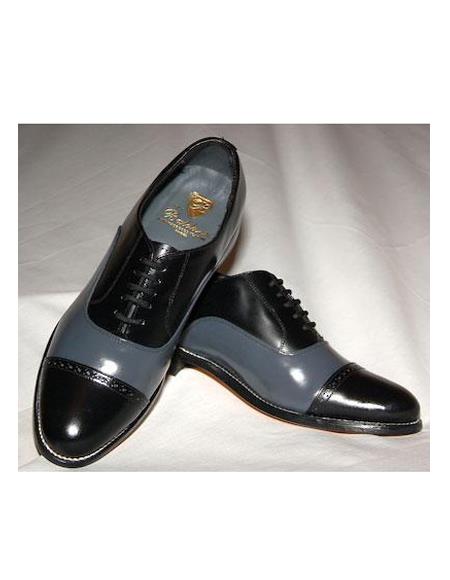 Men's Two Tone Shoes Black and Grey Stacy Baldwin Shoes