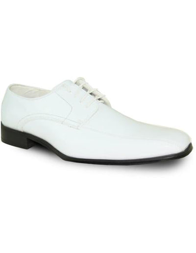Men Dress Oxford Shoes Perfect for Men Lace-Up Closure for Men's Prom Shoe & Wedding White Patent - Men's Shiny Shoe