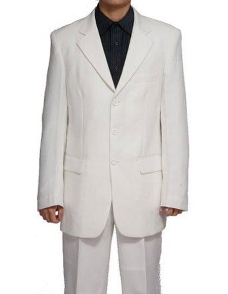 Men’s White Lucci Designer Suit, Fashion Dress Casual Blazer and Pants Formal Suit