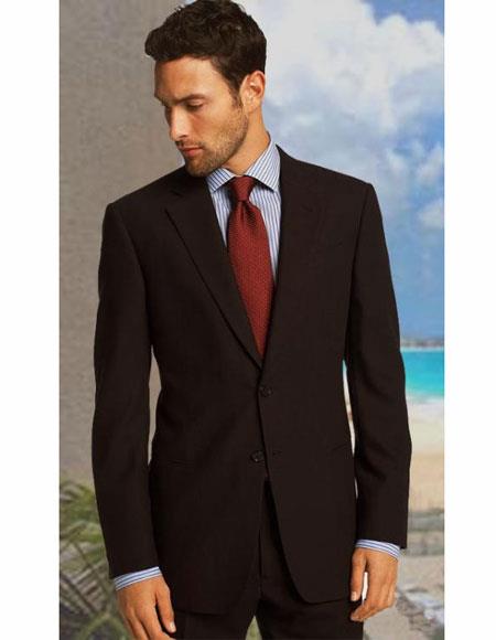Athletic Cut Classic Suits Men's suit Classic Relax Fit Pleated Pants 19 Inch Bottom Brown