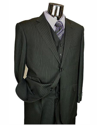 Athletic Cut Classic Suits Men's suit Classic Relax Fit Pleated Pants 19 Inch Bottom Black