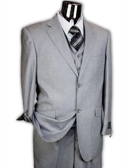 Athletic Cut Classic Suits Men's suit Classic Relax Fit Pleated Pants 19 Inch Bottom Grey
