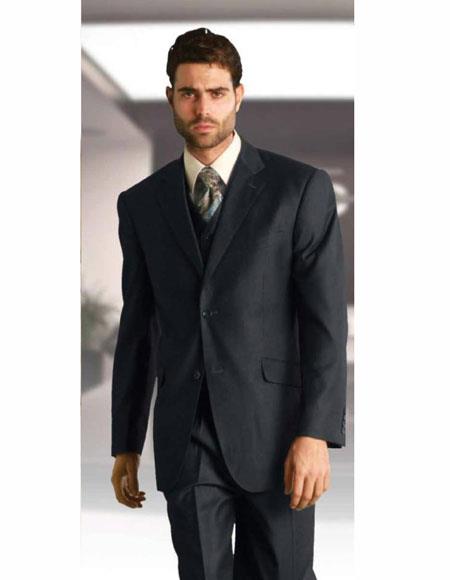 Athletic Cut Classic Suits Men's suit Classic Relax Fit Pleated Pants 19 Inch Bottom Charcoal