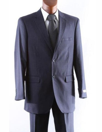Men's Athletic Cut Classic suit Classic Relax Fit Pleated Pants 19 Inch Bottom Suits Dark Navy