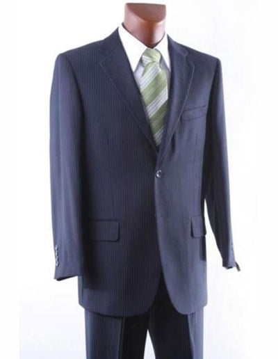 Athletic Cut Classic Suits Men's suit Classic Relax Fit Pleated Pants 19 Inch Bottom Dark Navy