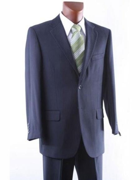 Athletic Cut Classic Suits Men's suit Classic Relax Fit Pleated Pants 19 Inch Bottom Dark Navy