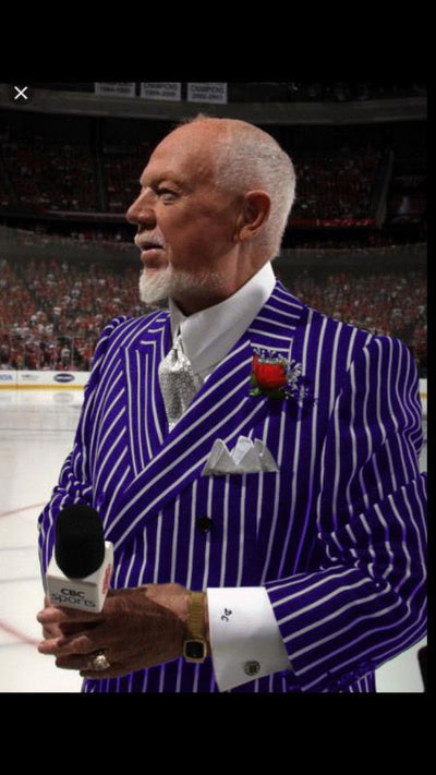 Men's Purple and White Pinstripe Double Breasted Blazer Sport Coat