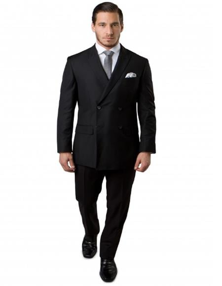 Double Breasted Suits Slim Fit Wool Suit 4 Buttons Style 2020 New Formal Style