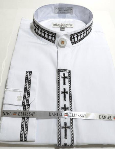 Daniel Ellissa Men's French Cuff Shirt White and Black