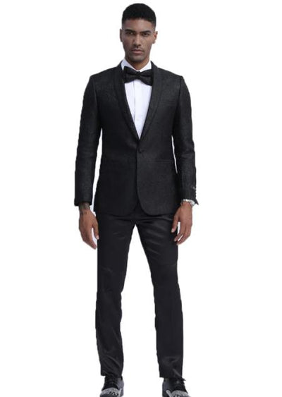 Men's Slim Fit Prom Outfit Wedding Tuxedo Suit Black