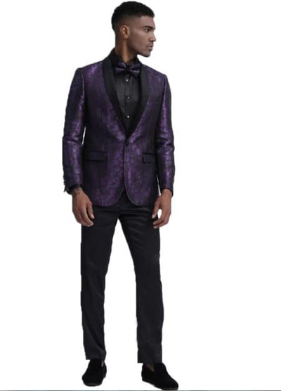Purple Slim Fit Prom Outfit Wedding Tuxedo Suit