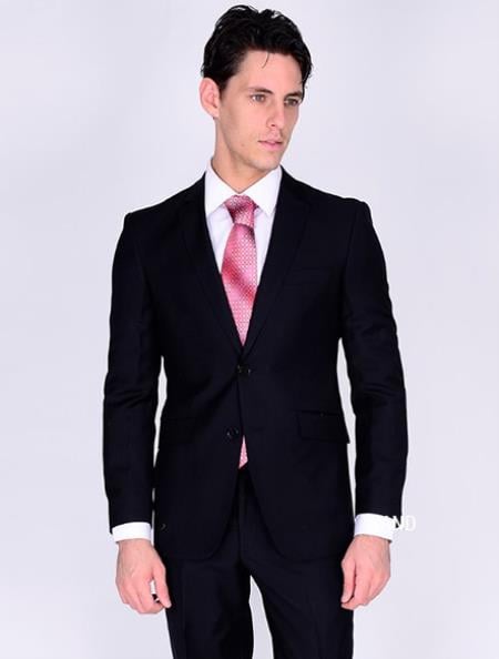 Bertolini  Fabric Men’s Suit-Black- High End Suits - High Quality Suits