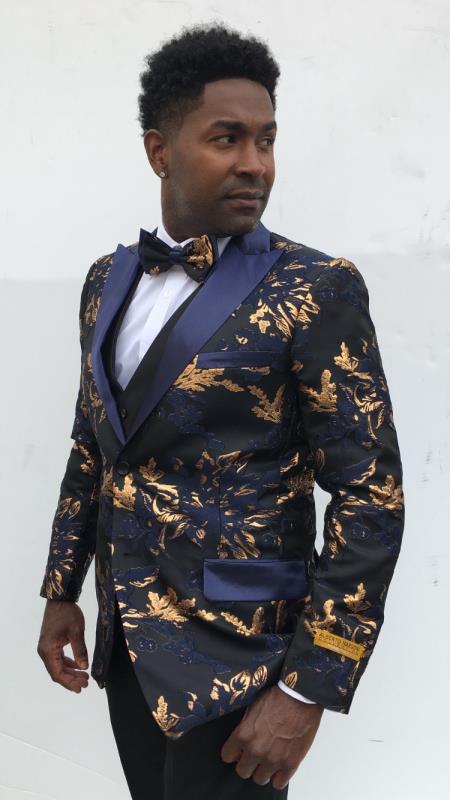 Men's Blazer + Blue ~ Gold