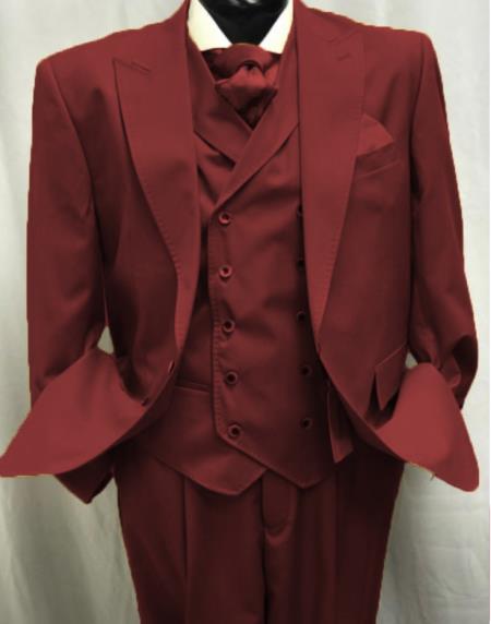 Burgundy Single Button Pants with Chest Pocket
