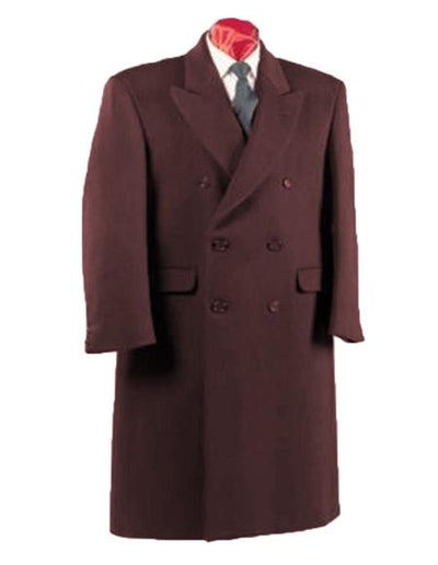 Alberto Nardoni Authentic Fully Lined Double Breasted Men's Dress Coat Wool Blend Long Overcoat