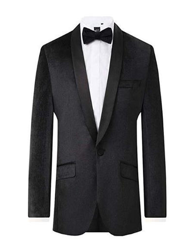 Men's Black Tuxedo Regular Fit Shawl Lapel velour Jacket