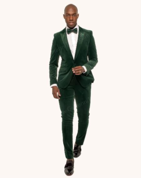 Imported Green velour Mens blazer Jacket