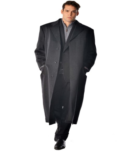 Men's Full Length Long Men's Dress Topcoat - Winter coat in Cashmere Blend