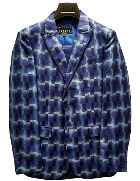 Fancy Fashion Suit Jacket and Pants Royal