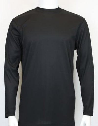 Men's Black Shiny Long Sleeve Mock Neck Shirt