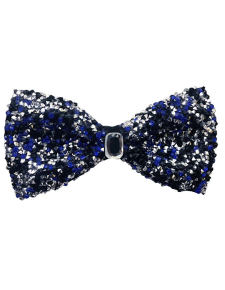 Sparkly Bow Tie Sequin Fabric Rhinestone sequin Bowtie Royal Blue ~ Black ~ Silver