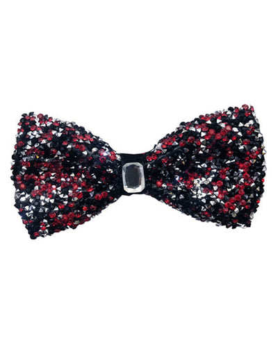 Sparkly Bow Tie Sequin Fabric Rhinestone sequin Bowtie Red ~ Black ~ Silver