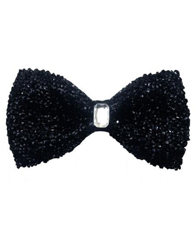 Sparkly Bow Tie Sequin Fabric Rhinestone sequin Bowtie Black
