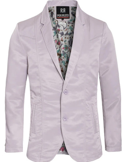Men's Slim Fit Western Blazer Sport Coat Silver Sacos Vaqueros Para Hombre