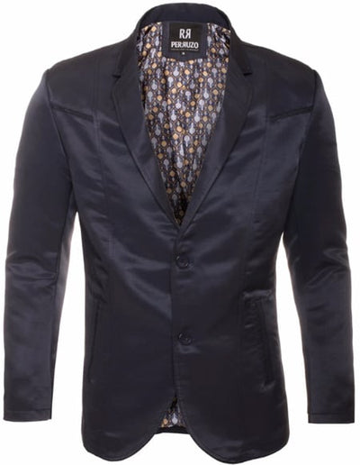 Men's Slim Fit Western Blazer Sport Coat Navy Sacos Vaqueros Para Hombre