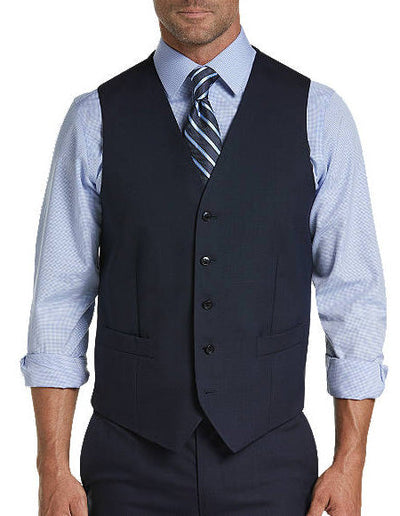 Five Button Besom pocket Men's Blue Tic Modern Fit Suits Separates Vest