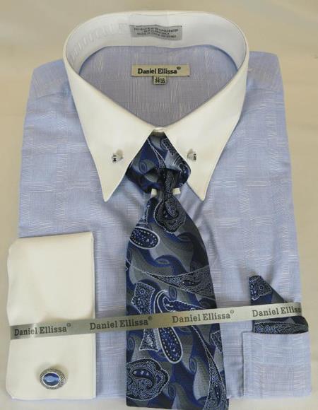 Powder Blue Colorful Men's Dress Shirt