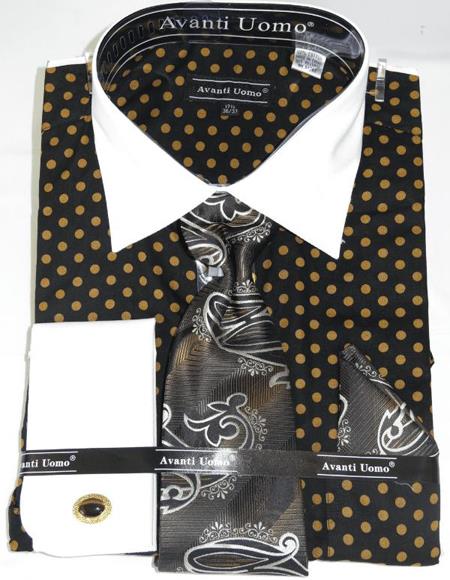 Mens Fashion Dress Shirts and Ties Bk Taupe Colorful Men's Dress Shirt