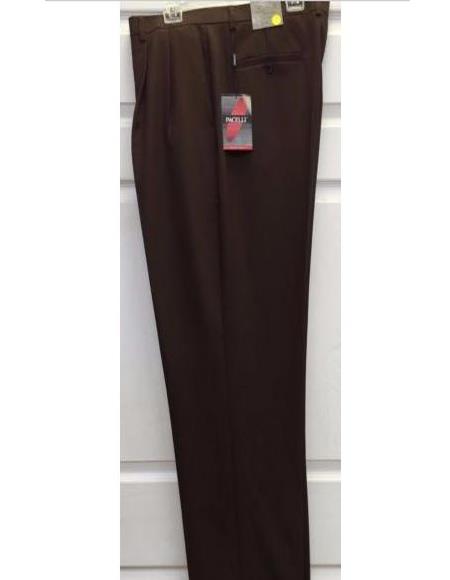 Men's Dress Pant Brown 2 Pleats