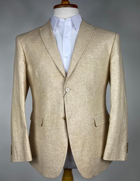 Men's Cream Peak Lapel Blazer