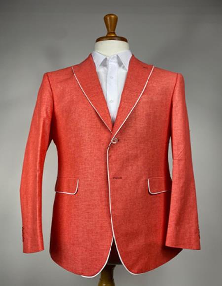 Mens Burnt Orange One Chest Pocket Blazer