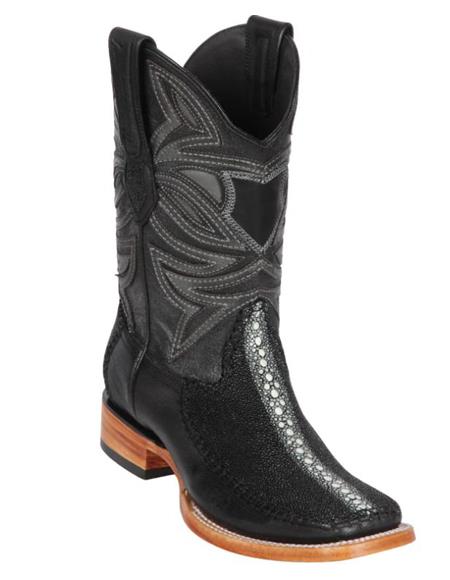 Los Altos Boots Rowstone Stingray and Deer Black