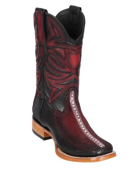 Los Altos Boots Rowstone Stingray and Deer Faded Burgundy