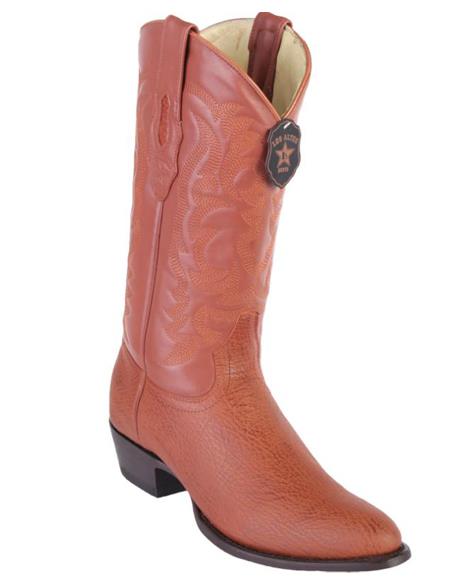 Los Altos Boots Shark R-Toe Cognac Cowboy Boots