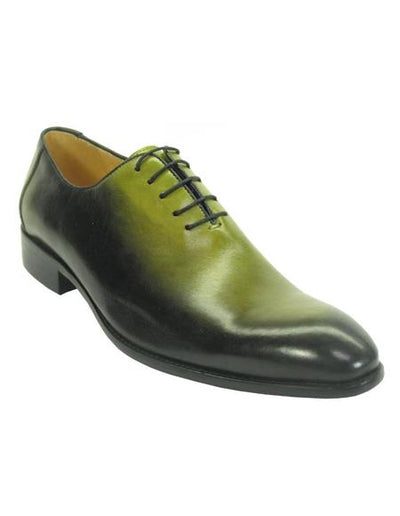 Mens Green Dress Shoes Mens Carrucci Wholecut Oxford Green
