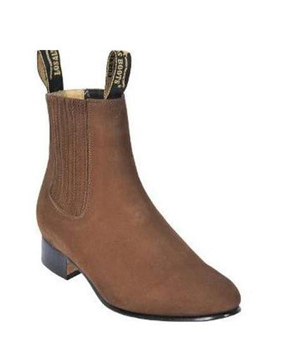 Taupe Los Altos Boots Men's Charro Botin Short Ankle Suede Boots